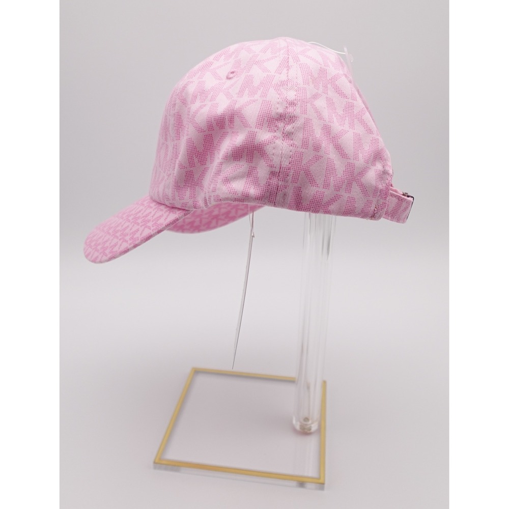 Michael Kors Pink Signature Logo Monogram Baseball Cap Adjustable Hat NEW - Picture 5 of 6